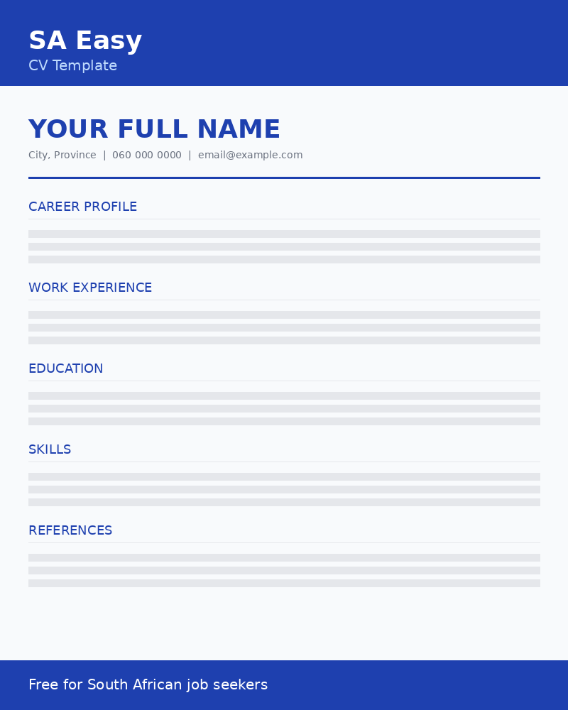 Free South African CV Template (ATS-Friendly) thumbnail